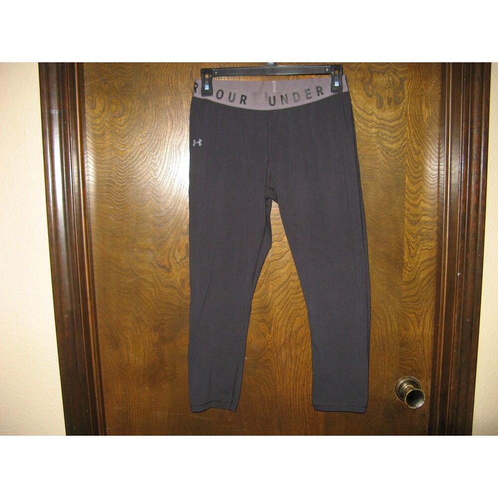 Womens Under Armour Black Leggings Yoga Athletic Stretch Pants Size M
